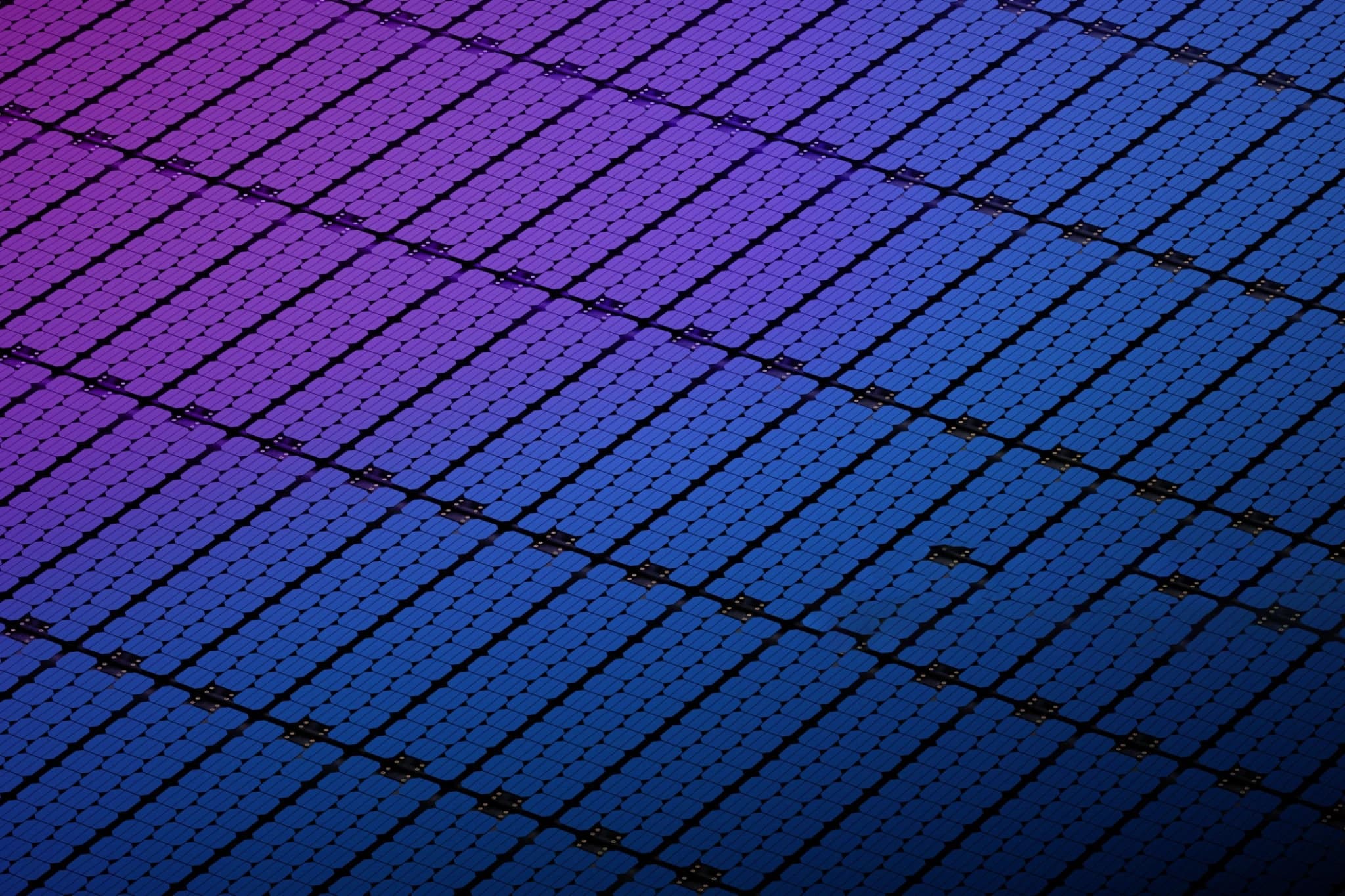 Violet and blue dimensional geometric grid.